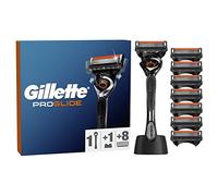 Gillette ProGlide Rasoir pour homme, 1 rasoir Gillette, 8 recharges, base pour rasoir, lames de rasoir