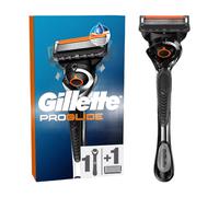 Gillette Rasoir Homme Proglide, avec 1 Recharge, Noir | Manche Reutilisable, Tête Flexible à 5 Lames, Bande Lubrifiante x2, 1Cartouche Jusqu’à 30 Rasages
