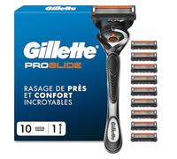 Gillette rasoir pour hommes Proglide, 10 recharges à 5 lames authentiques, avec bande lubrifiante avant et après pour un rasage de près et un confort incroyables, 1 cartouche par 30 rasages