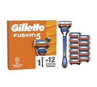 Gillette Rasoir Pour Homme Fusion5 Edition Spéciale, Manche Réutilisable Et 12 Recharges A 5 Lames Anti-Friction, Lame De Précision Pour Un Rasage Du Visage Efficace, Cartouche Avec Bande Lubrifiante
