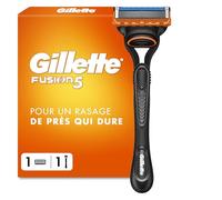 Gillette rasoir pour homme Fusion5, manche et cartouche à 5 lames en acier inoxydable, avec bande lubrifiante pour une glisse fluide sur le visage, 1 recharge par 20 rasages