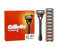 Gillette Rasoir Pour Homme Fusion5, Manche Réutilisable,11 Cartouches A 5 Lames, Bande Lubrifiante Pour Le Rasage Du Visage Confortable Et Une Glisse Du Rasoir Fluide, 1 Recharge Par 20 Rasages