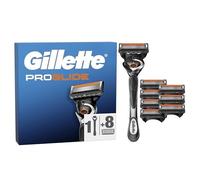 Gillette Rasoir Pour Hommes Proglide Et 8 Recharges A 5 Lames, Avec Bande Lubrifiante Avant Et Après Pour Un Rasage De Près Et Un Confort Incroyables, 1 Recharge Par 30 Rasages