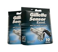 Gillette Sensor Excel razor shaving badle 2 count (pack of 10)