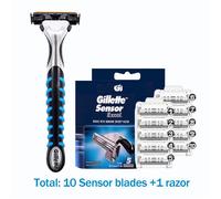 Gillette Sensor Excel-recharges de lames de rasoir pour hommes Vector3,sécurité,rasoir pour barbe,cadeau sensor 10blade1razor