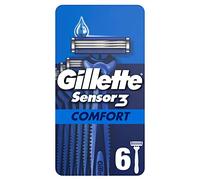 Gillette Sensor3 Comfort, Rasoirs Jetables Pour Homme, Rasoirs Pour Homme Avec Bande Lubrifiante, Lot De 6