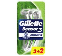 Gillette Sensor3 Sensitive Lames Jetables Pour Hommes, 5 lames Le paquet peut varier
