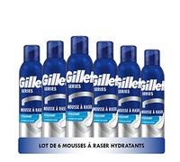 Gillette Series Mousse À Raser Hydratante au Beurre de Cacao, Qui Permet Une Protection Complète Contre Les Irritations, Les Coupures Les Rougeurs Et Les Tiraillements, 6x250ml