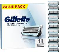 Gillette Skinguard Sensitive Lames De Recharges Pour Hommes, Pack De 11 Lames De Recharge, Bande Lubra Améliorée, Convient Aux Poignées Fusion