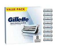Gillette SkinGuard Sensitive, Peau Sensible Recharges De Lames De Rasoir Homme, 8 Recharges De Lames, Nouvelle Bande Lubrifiante, Compatible Avec Manches Fusion