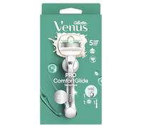 Gillette Venus ComfortGlide Avec Des Barres Hydratantes Et Flexibles Pour Un Rasage Confortable Des Peaux Sensibles, Tête Pivotante Qui S’Adapte Aux Courbes Du Corps, 5 Lames, Manche En Métal