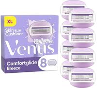 Gillette Venus ComfortGlide Breeze Razor Blades Women, Pack de 8 recharges de lames de rasoir, Lubrastrip avec une touche d'huiles végétales, 2 barres de gel flexibles pour un rasage confortable