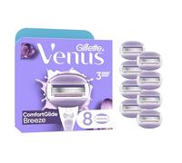 Gillette Venus ComfortGlide Breeze Pour Femme, 8 Recharges De Lames, AUTHENTIQUES, Barres Parfumées, Sans Besoin De Gel A Raser, Cartouches A 3 Lames Conçus Pour Corps Et Poils