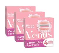 Gillette Venus ComfortGlide Spa Breeze Lot De 12 Recharges De Rasoir Pour Femmes, À 3 Lames Et Une Barre De Soin Flexible Pour Un Rasage En Douceur, Parfum Thé Blanc
