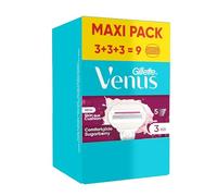 Gillette Venus Comfortglide Sugarberry Recharges De Lames Lot De 3X3, Pour Femme, À 5 Lames Intégrées Pour Un Rasage De Près En Douceur Qui Dure