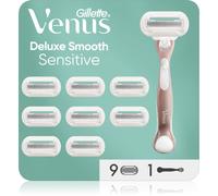Gillette Venus Deluxe Smooth Sensitive rasoir + lames de rechange 9 pcs