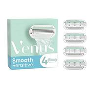 Gillette Venus Deluxe Smooth Sensitive Pour Femmes Lot De 4 Recharges De Lames, À 3 Lames, Avec Une Bande Lubrifiante Pour Un Rasage Manuel En Douceur Et Pour Protéger La Peau