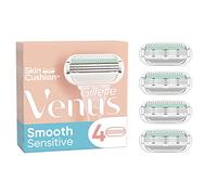Gillette Venus Deluxe Smooth Sensitive Pour Femmes Lot De 4 Recharges De Lames Pour Un Rasage Manuel Doux, À 3 Lames, Avec Une Bande Lubrifiante Pour Protéger La Peau