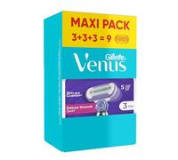 Gillette Venus Deluxe Smooth Swirl Lot De 3X3 Lames De Rechange Pour Femme, Recharges Avec 5 Lames Pour Un Rasage De Près, Avec Un Ruban Hydratant Pour Protéger La Peau Sensible