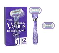 Gillette Venus Deluxe Smooth Swirl Rasoir, 1 Manche, 2 Recharges De Lames, À 5 Lames, Rasage En Douceur
