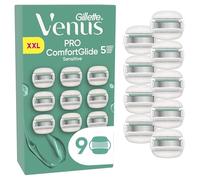Gillette Venus Lames de Rasoir Femme, 9 Rechanges Pro ComfortGlide | Rechanges pour la Peau Sensible et Sèche, Cartouche aux Barres Hydratantes 2-en-1 pour Mousser et Raser, Bande Lubrifiante