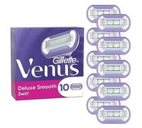 Gillette Venus Deluxe Smooth Swirl Lot De 10 Lames De Rechange Pour Femme, Recharges Avec 5 Lames Pour Un Rasage De Près, Avec Un Ruban Hydratant Pour Protéger La Peau Sensible