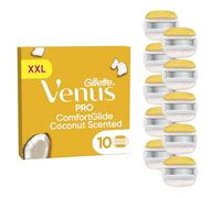 Gillette Venus lot de 10 recharges de rasoir pour femmes Pro ComfortGlide parfum noix de coco avec soin hydratant Olay, cartouche à 5 lames et bande lubrifiante, rasage doux de la peau sèche