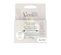 Gillette Venus Lot de 4 lames de rasoir pour femme anglaise et zone intime | Pièces de rechange originales, épilation des poils pubiens sans irritation, convient aux zones sensibles