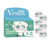 Gillette Venus Lot De 6 Recharges De Rasoir Pour Femmes Pro ComfortGlide Pour Peaux Sensibles, AUTHENTIQUES, Cartouches A 3 Lames Et Avec Une Touche D’Aloe Vera, Conçu Pour Le Soin De La Peau Sèche