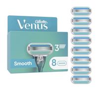Gillette Venus Lot De 8 Recharges De Rasoir Pour Femmes Smooth, Cartouche A 3 Lames Et Bande Lubrifiante Pour Protéger La Peau, Rasage Rapide Et Facile, 1 Lame Par 30 Jours