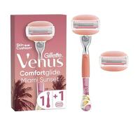 Gillette Venus Miami Sunset ComfortGlide Rasoir Pour Femme, 1 Manche Durable, 2 Recharges Avec 3 Lames Et 2 Barres Hydratantes Et Douces Sur La Peau Pour Une Glisse En Douceur Sans Crème De Rasage