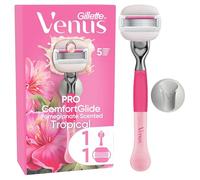 Gillette Venus Pour Femmes Pro ComfortGlide Avec Parfum Grenade Et Soin Hydratant Olay, Manche Réutilisable Et Cartouche De Recharge A 5 Lames, Rasage Doux, Soin Pour La Peau Sèche