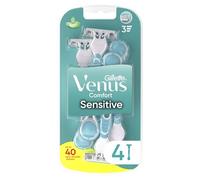 Gillette Venus Rasoir Jetable, Lot De 4 Pièces De Rasoir Femme Gillette Venus Comfort Sensitive A 3 Lames, Tête Pivotante