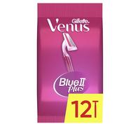 Gillette Venus Rasoir Jetable pour Femmes Blue II Plus, pack de 12, Rose