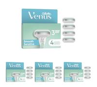 Gillette Venus Rasoir Pour Femmes Pro Smooth Sensitive Pour Peaux Sensibles, Manche Réutilisable Et 4 Cartouches De Recharge A 3 Lames, Bande Lubrifiante Avec Une Touche D’Aloe Vera, Rasage Doux