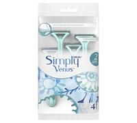 Gillette Venus Simply Rasoirs Jetables Pour Femmes, Lot De 4, A 2 Lames Et Avec Une Bande Lubrifiante Pour Rasage Confortable Et Simple, Manche Arrondi, Bande Lubrifiante