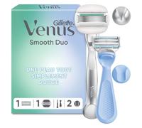 Gillette Venus Smooth Duo Rasoirs Femme, Corps et Maillot, Argent et Bleu