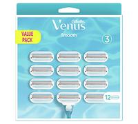 Gillette Venus Smooth, Lames de Rasoir Femme, Rasage de Près en Douceur, 12 Lames de Recharges