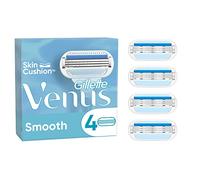 Gillette Venus Smooth Lot De 4 Recharges De Rasoir Pour Femmes, Avec 3 Lames Et Une Bande Lubrifiante Pour Un Rasage De Près En Douceur Et Pour Protéger La Peau