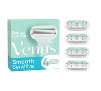 Gillette Venus Smooth Sensitive Lames De Recharges Pour Femmes, Pack De 4, 3 Lames Souples Pour Un Rasage Lisse