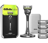 GilletteLabs Avec Barre Exfoliante, Rasoir Pour Homme de Gillette, 1 Manche, - 5 Recharges De Lames, Avec Étui De Voyage, Idée Coffret Cadeau Homme