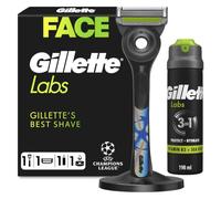 GilletteLabs Rasoir Pour Homme Avec Barre Exfoliante, 1 Manche - 1 Lame, Comprend Un Socle Magnétique Premium + Gel À Raser Labs 198ml