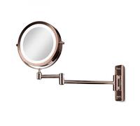 Gillian Jones- Double Sided Wall Mirror w. LED - x1/x10 Magnification - kobber