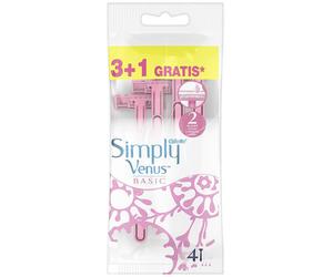 Gilllette Simply Venus - Lot De 4 Rasoirs Jatables Double Lames - Basic