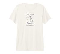 Gills Rock Wisconsin Sailboat and Sun T-Shirt Haut de Gamme
