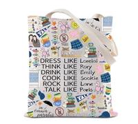 Gilmore Sac fourre-tout réutilisable avec inscription « Dress Like Lorelai Think Like Rory », Lorelai Tote, 35*40cm