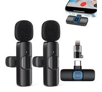 Gilool Micro Cravate sans Fil pour iPhone/iOS/Android, Micro Cravate Portable Plug & Play réduction du Bruit pour Youtube, Facebook, Twitter, Tiktok Video et La Diffusion en Direct(Adaptateur Inclus)