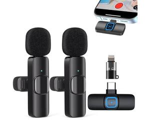 Gilool Micro Cravate sans Fil pour iPhone/iOS/Android, Micro Cravate Portable Plug & Play réduction du Bruit pour Youtube, Facebook, Twitter, Tiktok Video et La Diffusion en Direct(Adaptateur Inclus)