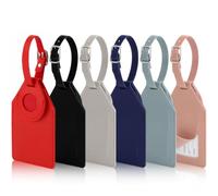 Giloty 6 Étiquettes Bagage avec Support pour AirTag - Porte-Nom en Cuir PU, Protection des Données, pour Valise, Voyage et Déplacement Professionnel