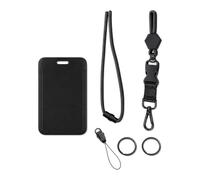 Giloty Cordon porte-badge noir en polyester avec boucle de sécurité à accès rapide pour bureau et foire